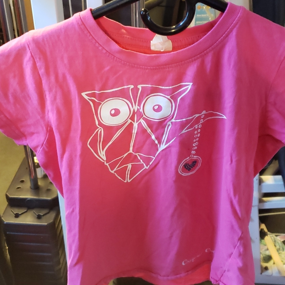 Girls pink owl tee shirt